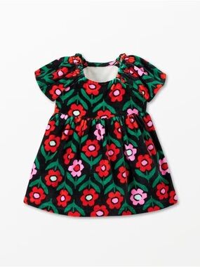 HANNA ANDERSSON | Cute Cosmos on Black Velour Dress